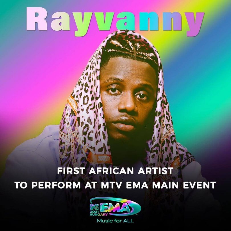 Rayvanny becomes the 1st African Act To Perform At MTV EMA
